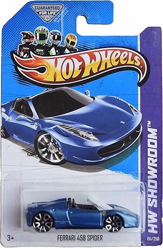 Hot Wheels Coche a escala 1:64, araña Ferrari 458, niños unisex niños