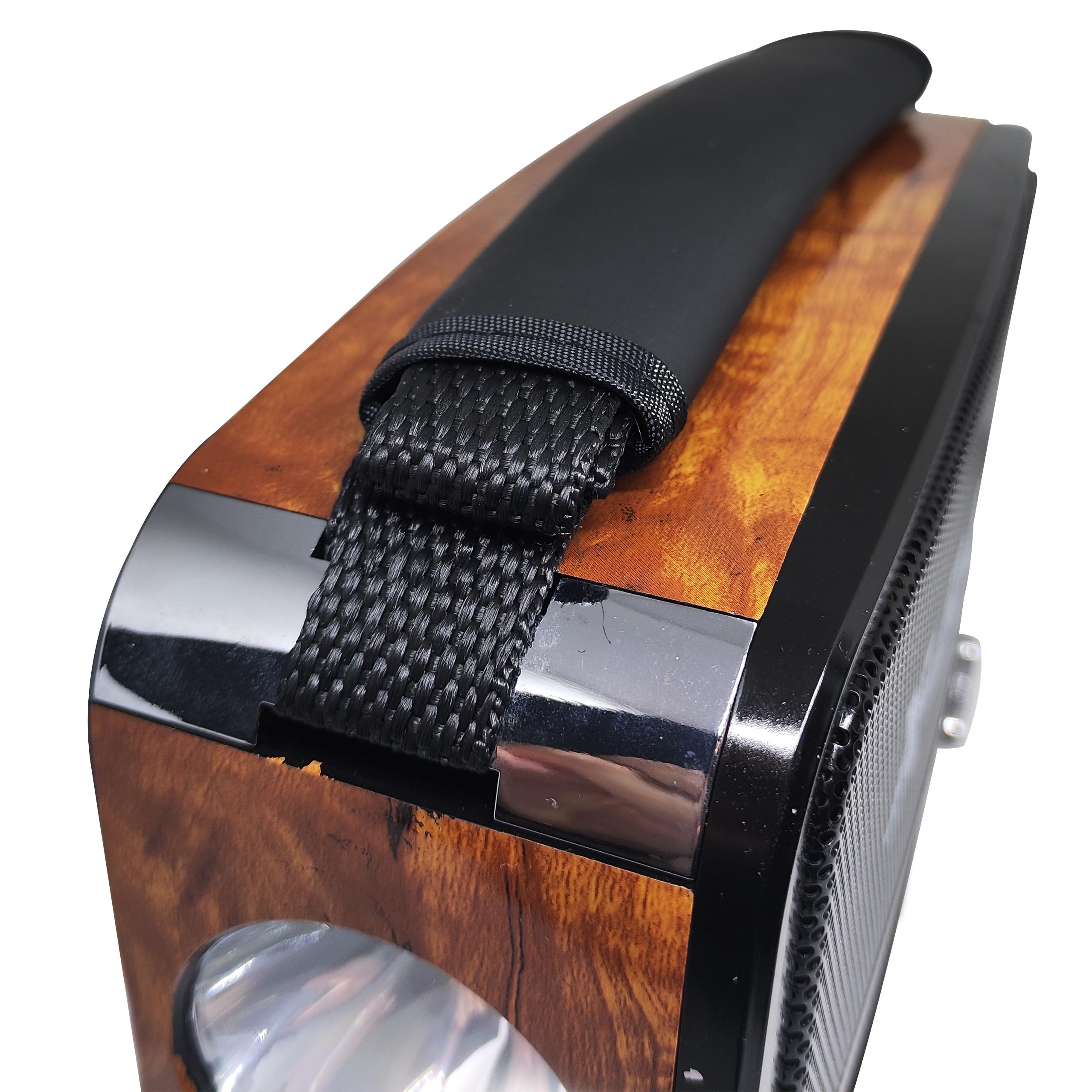 Retoo Radio retro Bluetooth FM, radio nostálgica, radio de maletín, carcasa en imitación de madera, radio vintage, sistema compacto, compatible con USB, ranura para tarjetas SD, radio de cocina