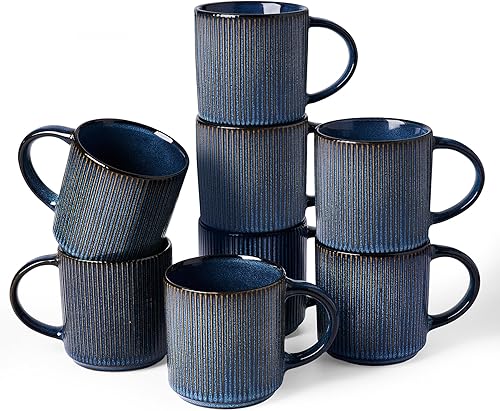 Miniatura 43 de famiware Star - Juego de tazas de café para 4 unidades, 12 onzas, con asa, para café, té, cacao, leche, cerámica, color blanco Blanco