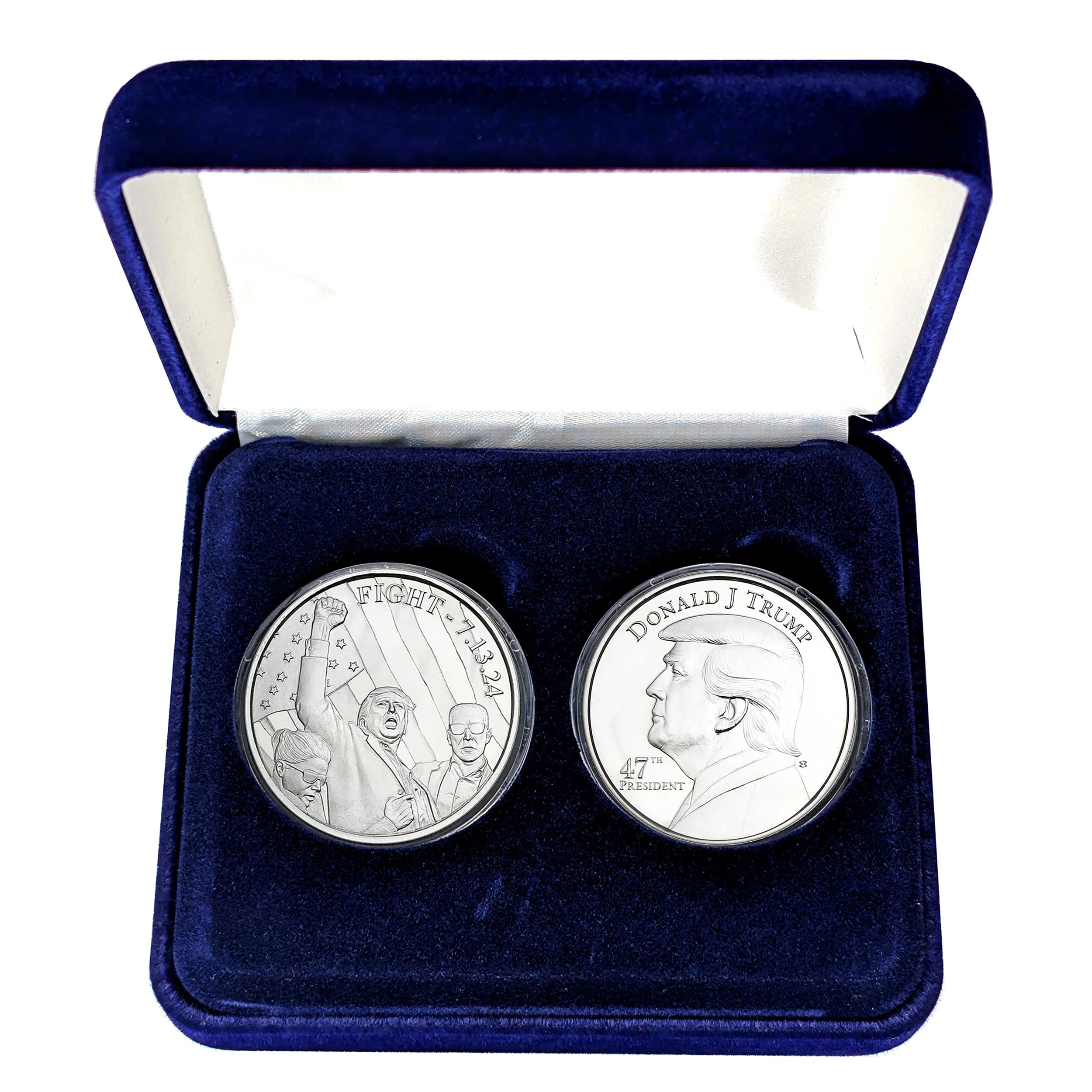 2025 President Trump 2 Coin Fight and 47th President 1oz .999