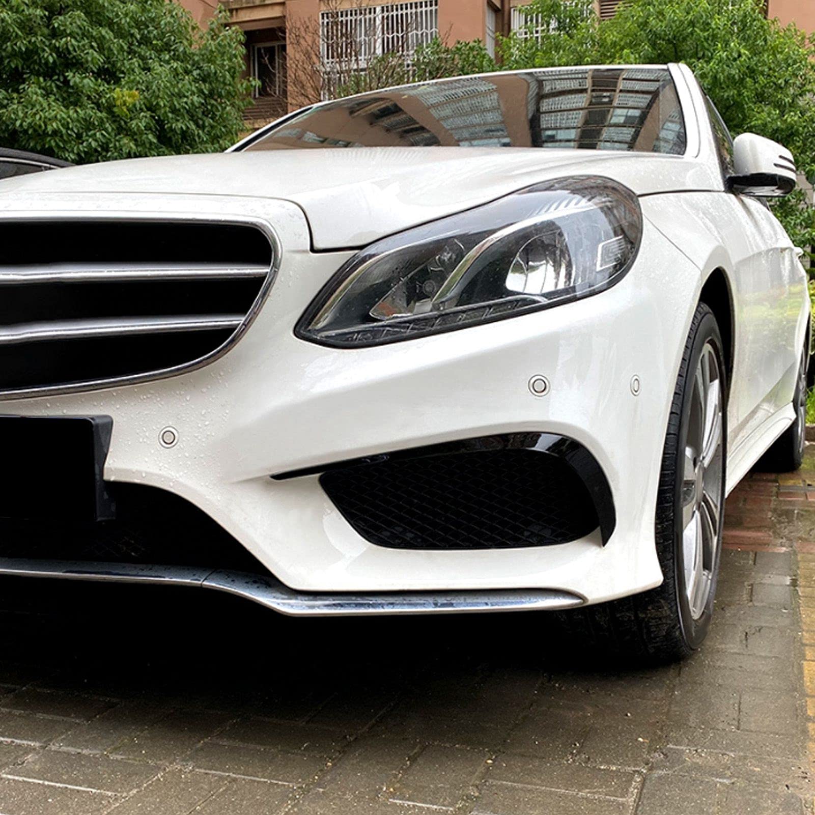 Płetwa zderzaka przedniego, przedni spojler skrzydło czarny zamiennik do Mercedes–Benz klasa E‑W212 AMG Line 2013-2015