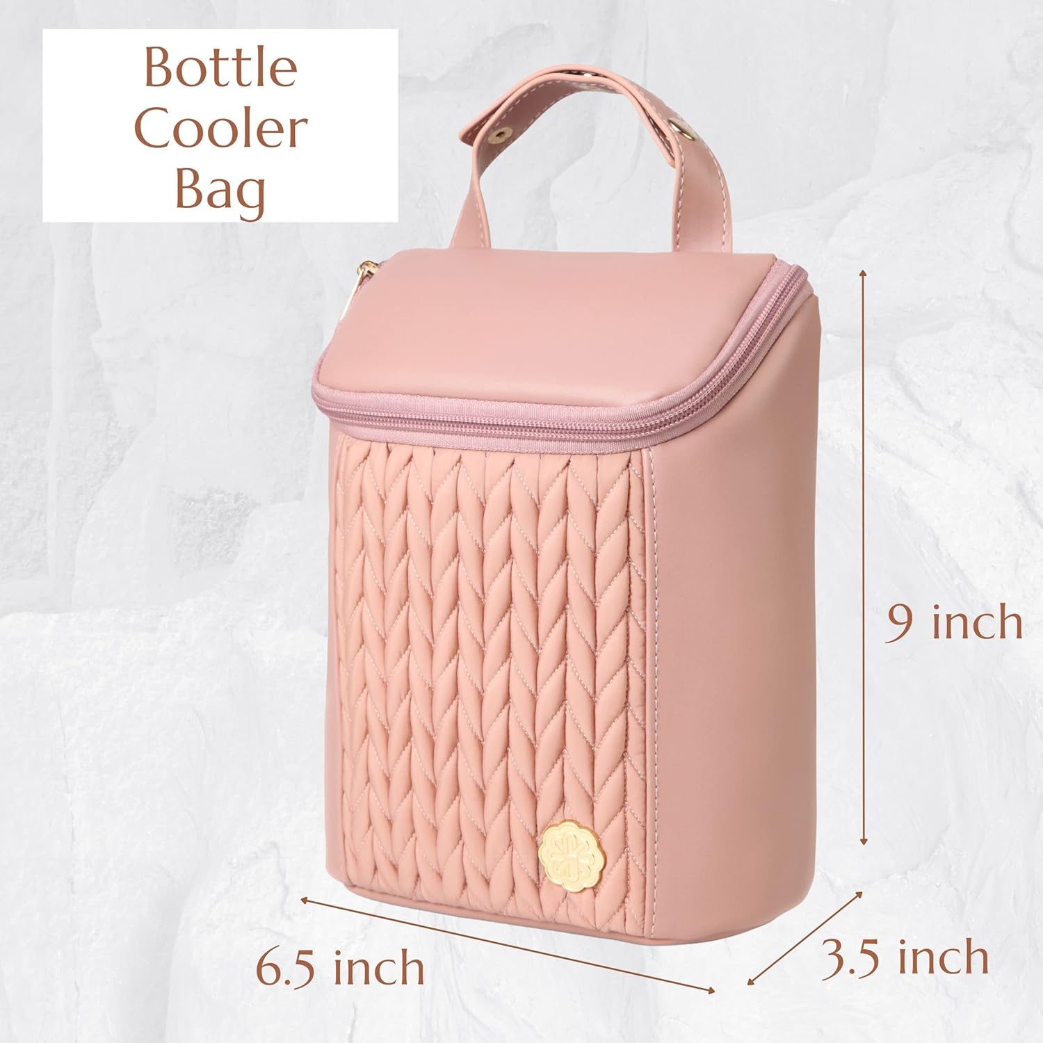 Baby Bottle Cooler Bag with Adjustable Straps to Fits Stroller or Diaper Bag,Insulated Baby Bottle Bag for Nursing Moms Daycare or Travel (Dusty Rose) - Image 6