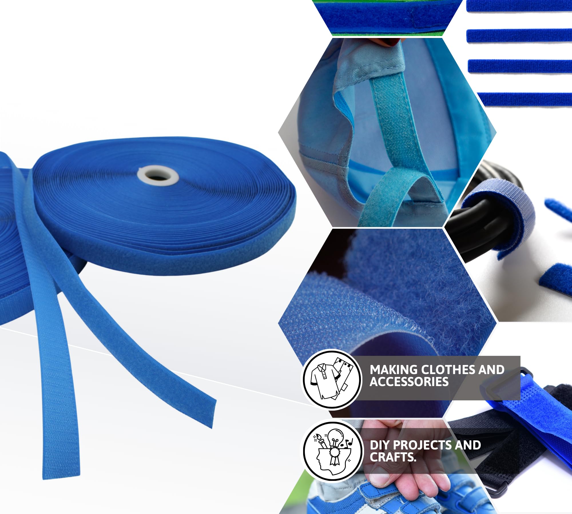 Nastro Hook Loop Da Cucire - 25 M X 25 Mm Bianco Per Chiusure Su Zaini, Giacca E Fai-da-te - Foto 3