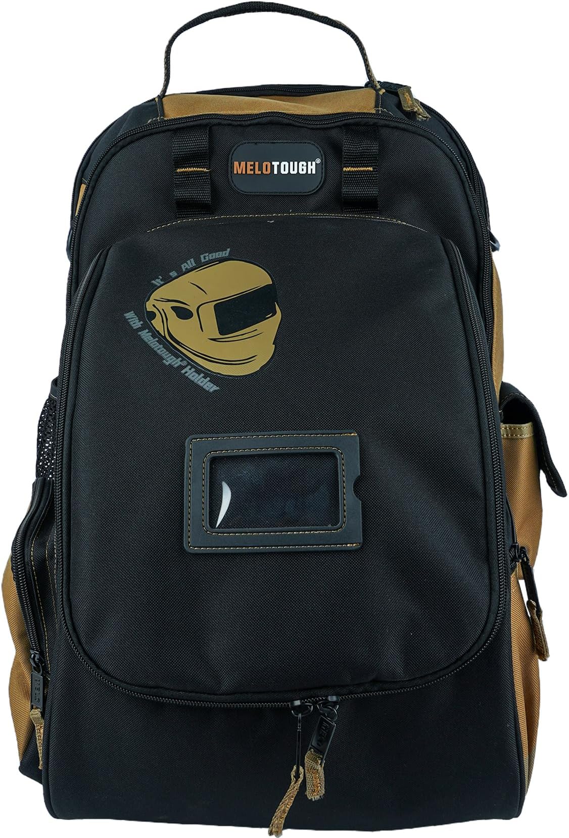MELOTOUGH Electricians Tool Bag Backpack Welding Helmet Bag Heavy Duty Tool Bag Backpack for Men Tool Organizer Bag for Electrician, Carpenter, Construction,HVAC,Welder（Khkai）