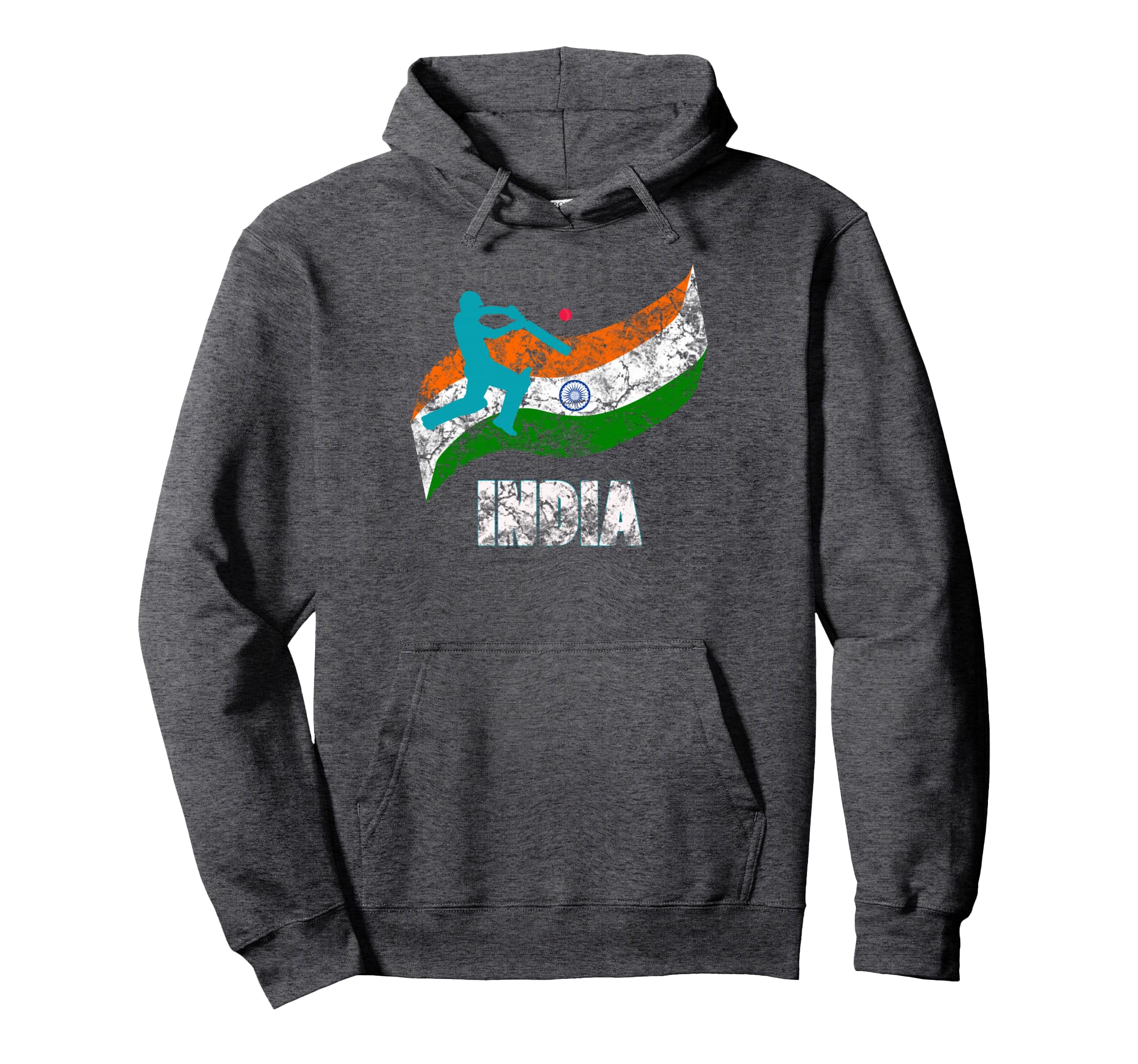 Vintage India Flag Indian Cricket Pullover Hoodie