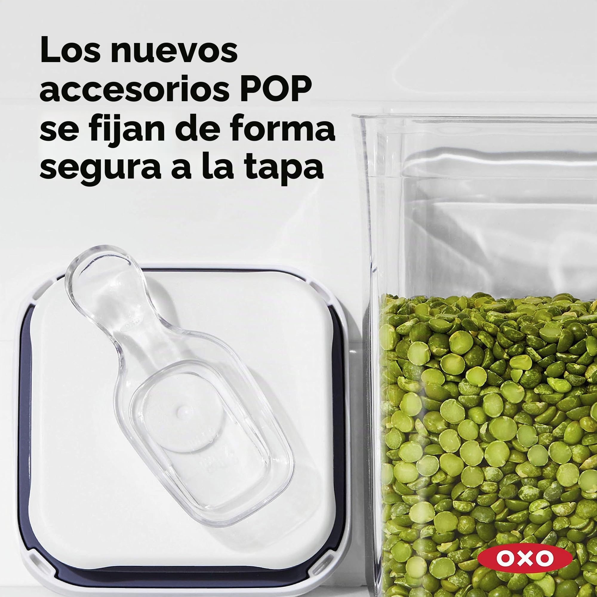 OXO Good Grips Juego de 4 Contenedores Mini POP: Almacenamiento Hermético de Alimentos para Especias + Sello de Botón a Presión + Diseño Apilable y Compacto + Apto para Lavavajillas (Paquete de 2)