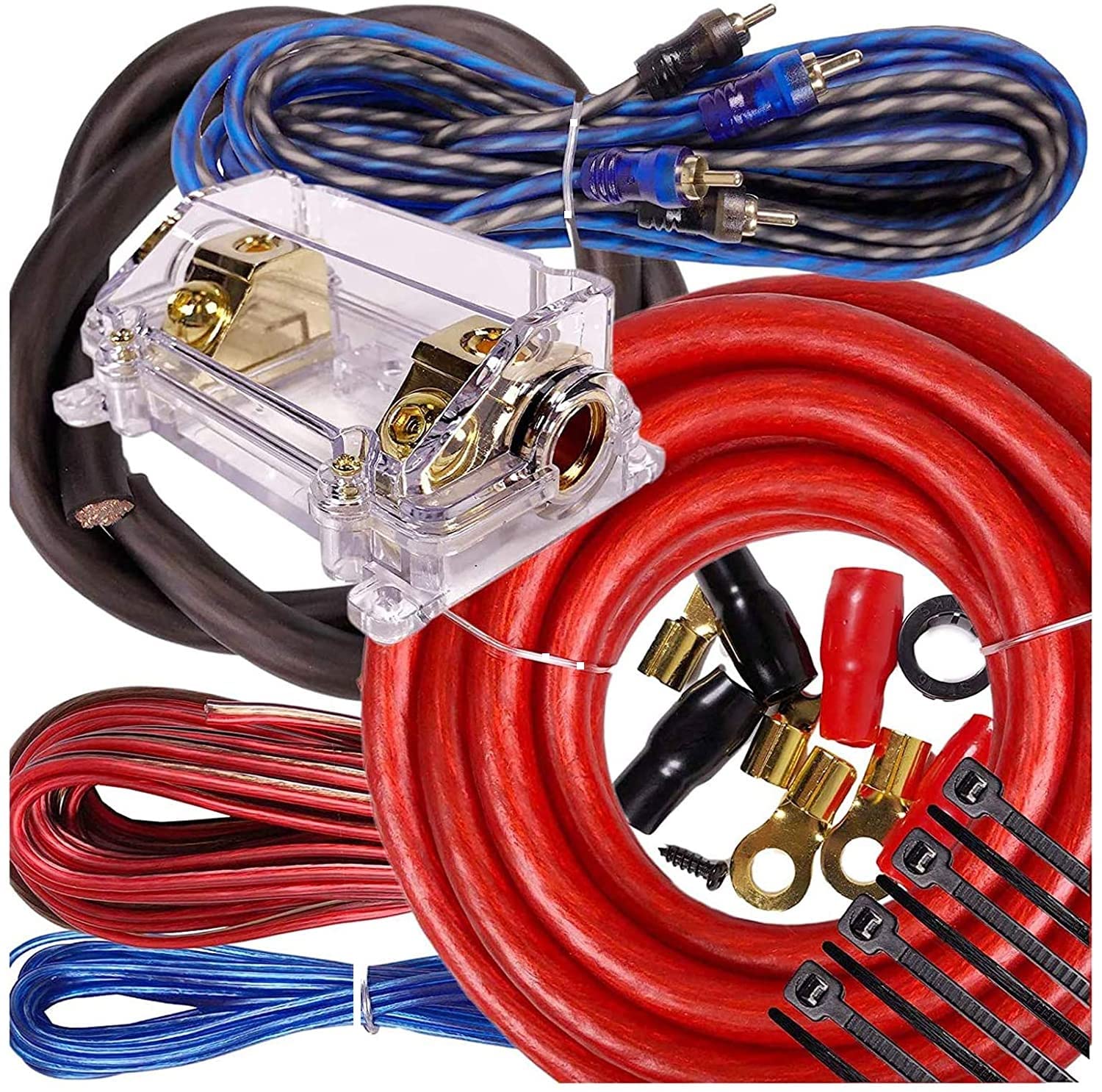 Complete 5000 Watts Gravity 0 Gauge Amplifier Installation Wiring Kit Amp PK1 0 Ga