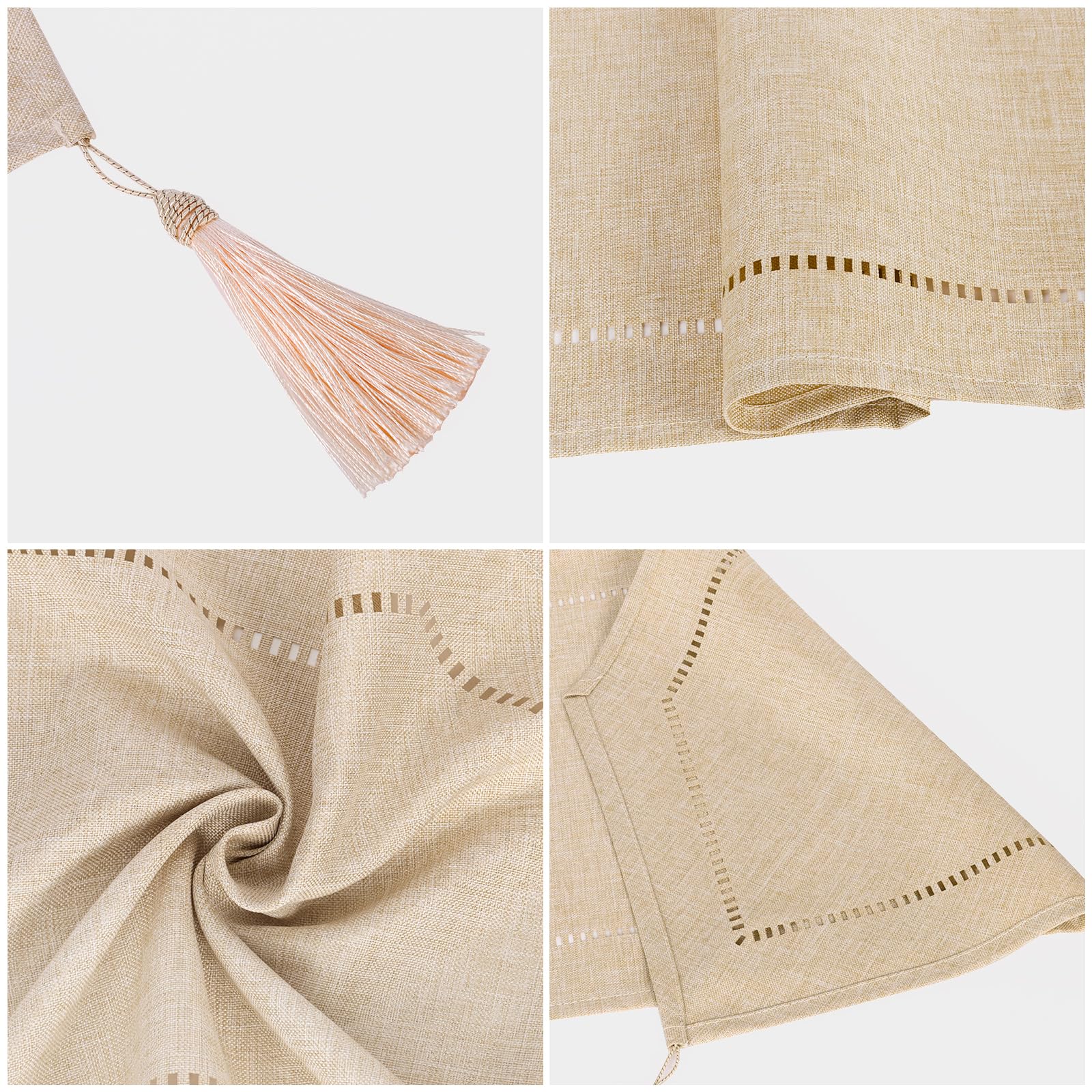 Beige Table Runner, 12.5*70.8 inches Table Runner with Tassels - Image 3