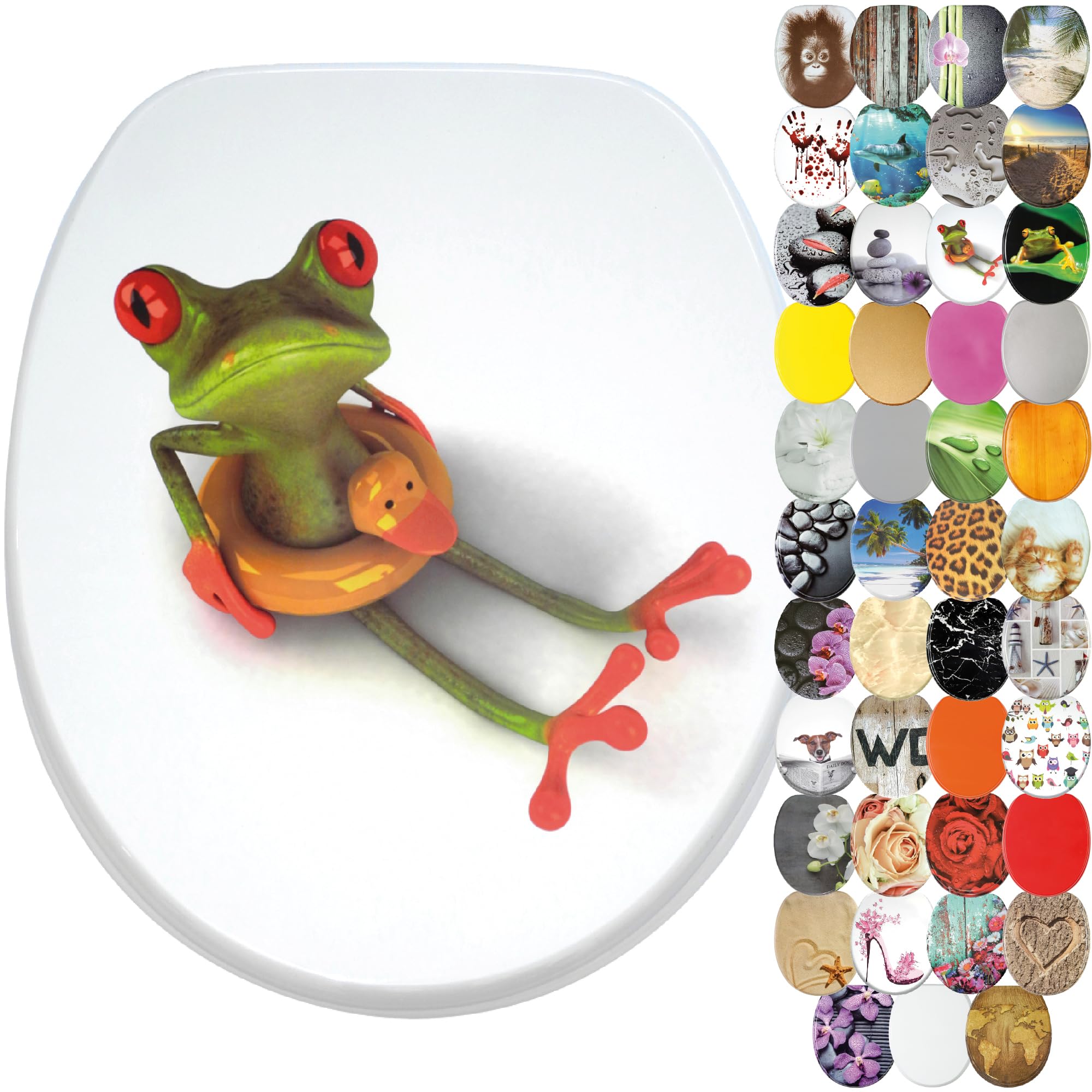 Deska sedesowa z wieloma pięknymi deskami sedesowymi do wyboru, wysoka jakość i stabilna jakość drewna (Froggy)