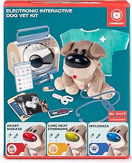 Interactive Dog Vet Set, Play Veterinarian Set for Kids, Birthday Gift for Boys Girl, Pretend Play Toy Doctor Vet Kit for Toddlers 3-5