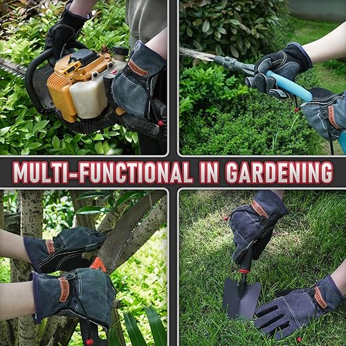 Miniatura 35 de YESWELDER Guantes de soldadura MIG de cuero Forge de 16 pulgadas, 932 ℉, con costuras de Kevlar resistentes al calor/fuego, refuerzos de palma