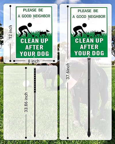 Miniatura 9 de Eyoloty Letrero con estaca de metal, con estaca de metal, 13 x 10 pulgadas, letrero de doble cara para patio, con texto en inglés Please Be a Good