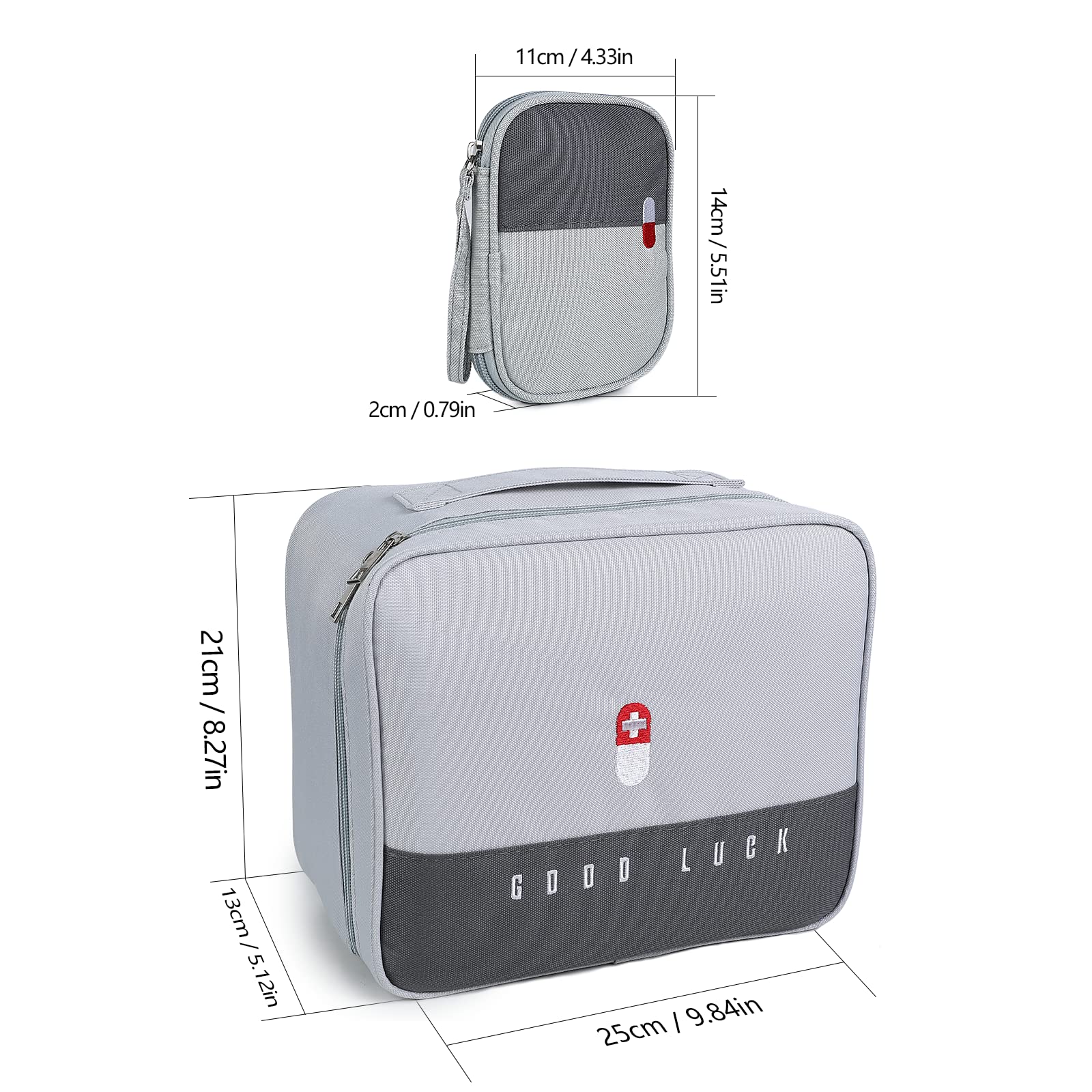 Romon Borsa Pronto Soccorso Viaggio, Impermeabile Kit di Pronto Soccorso Vuota, Alta capacità Borsa Medica Portatile Sportiva, Kit Medico Vuota per Viaggio Ufficio Casa All'aperto