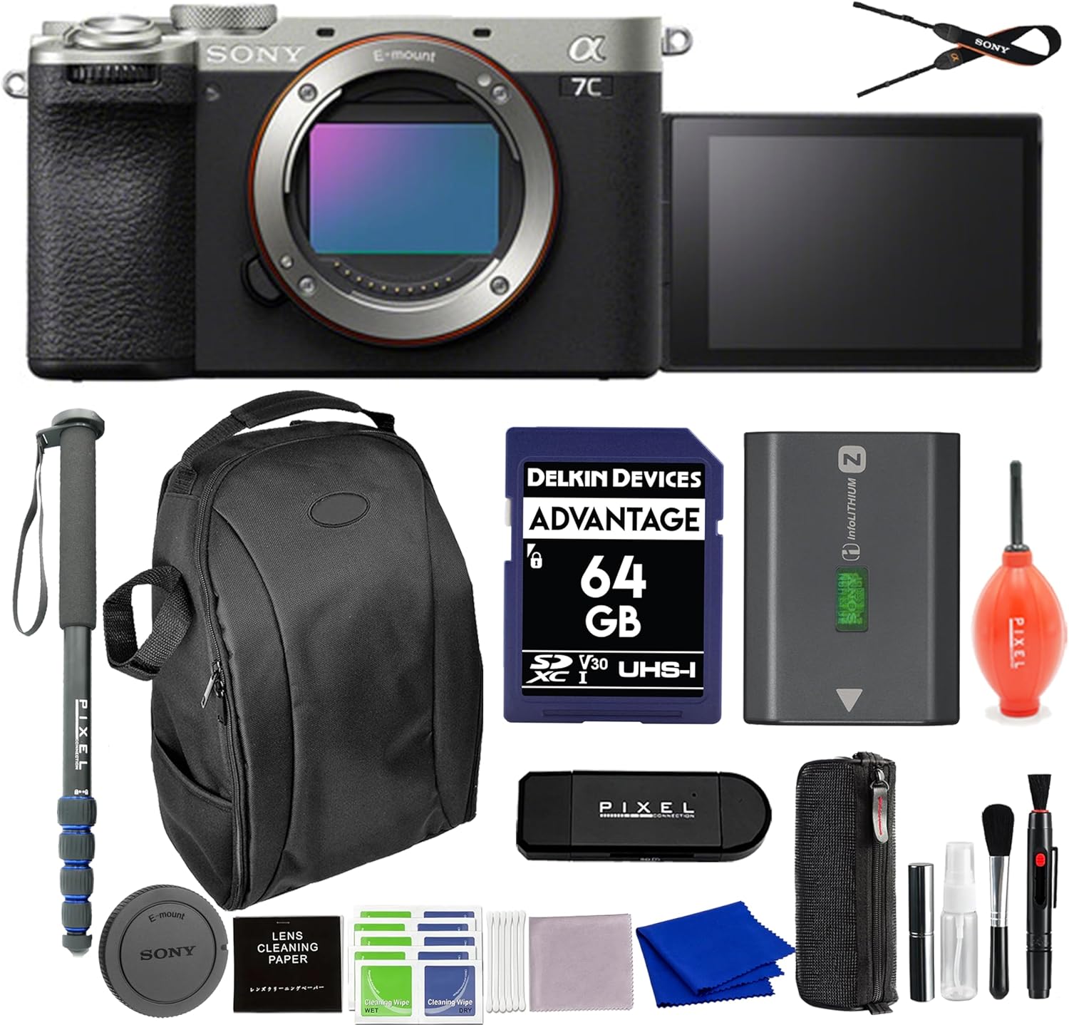 Sony Alpha 7C II Full-Frame Interchangeable Lens Camera (Silver) Bundle with Backpack, Monopod & More | Sony a7C II Sony Alpha 7C II Full-Frame Interchangeable Lens Camera (Silver) Bundle with Backpack, Monopod & More | Sony a7C II