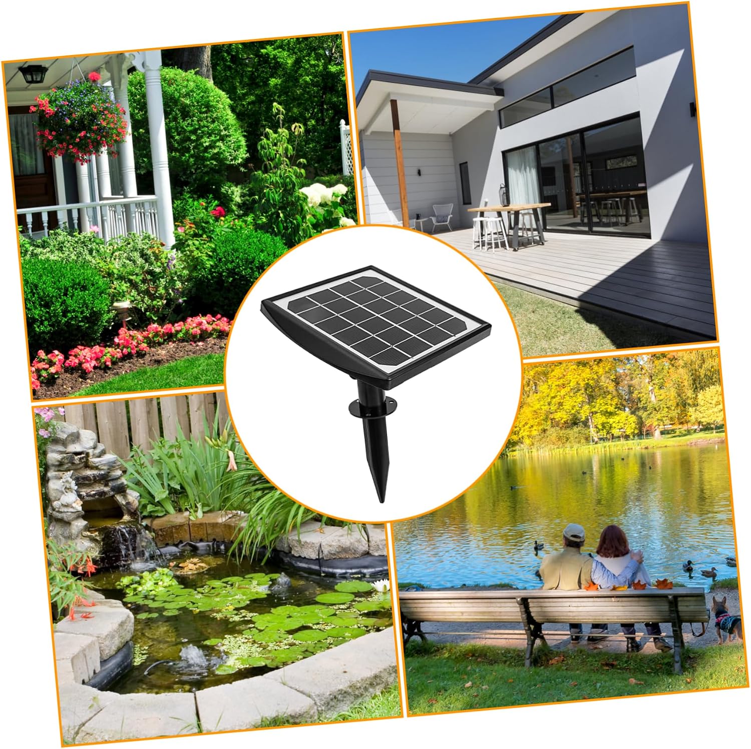HEMOTON Solar Water Fountain Pump Kit for Garden Pond Decoration Split Design High Efficiency Solar Panel for Outdoor Landscape and Villa Decor