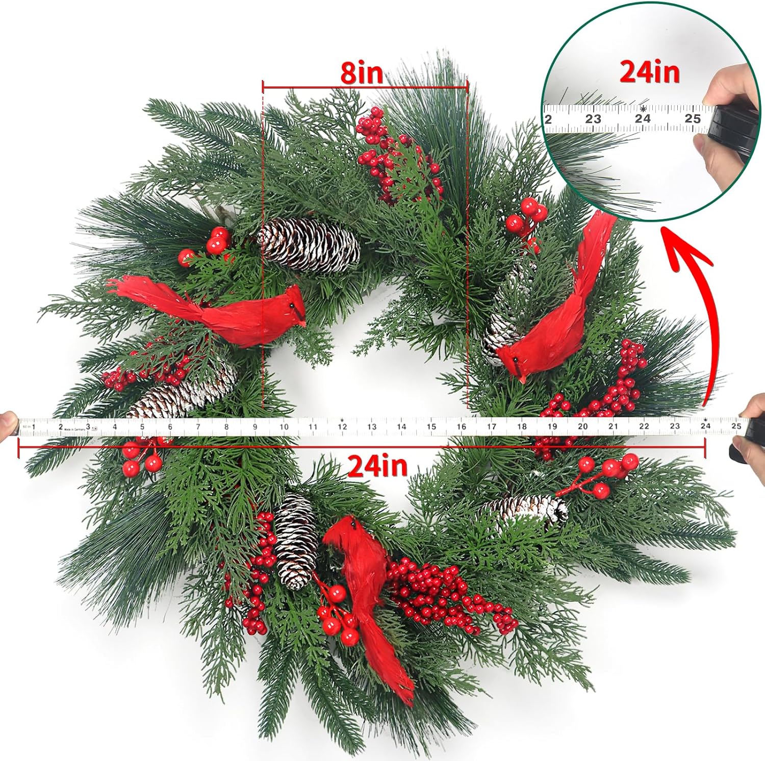 クリスマスリース Amazon｜クリスマスリース 玄関 グリーン プリザーブドフラワー