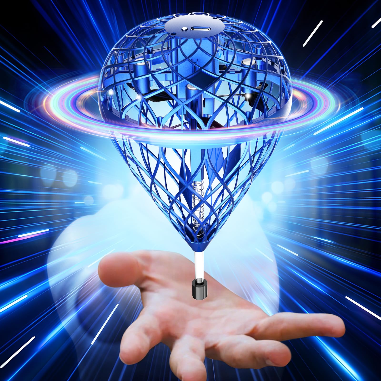 Gecool Flying Orb Ball Toys - 360° Hand-Magic Hover Bal for Kids Ages 6-12, Mini Drone with Hover & Jump Mode, Ideal Flying Orb Gift for Boys and Girls