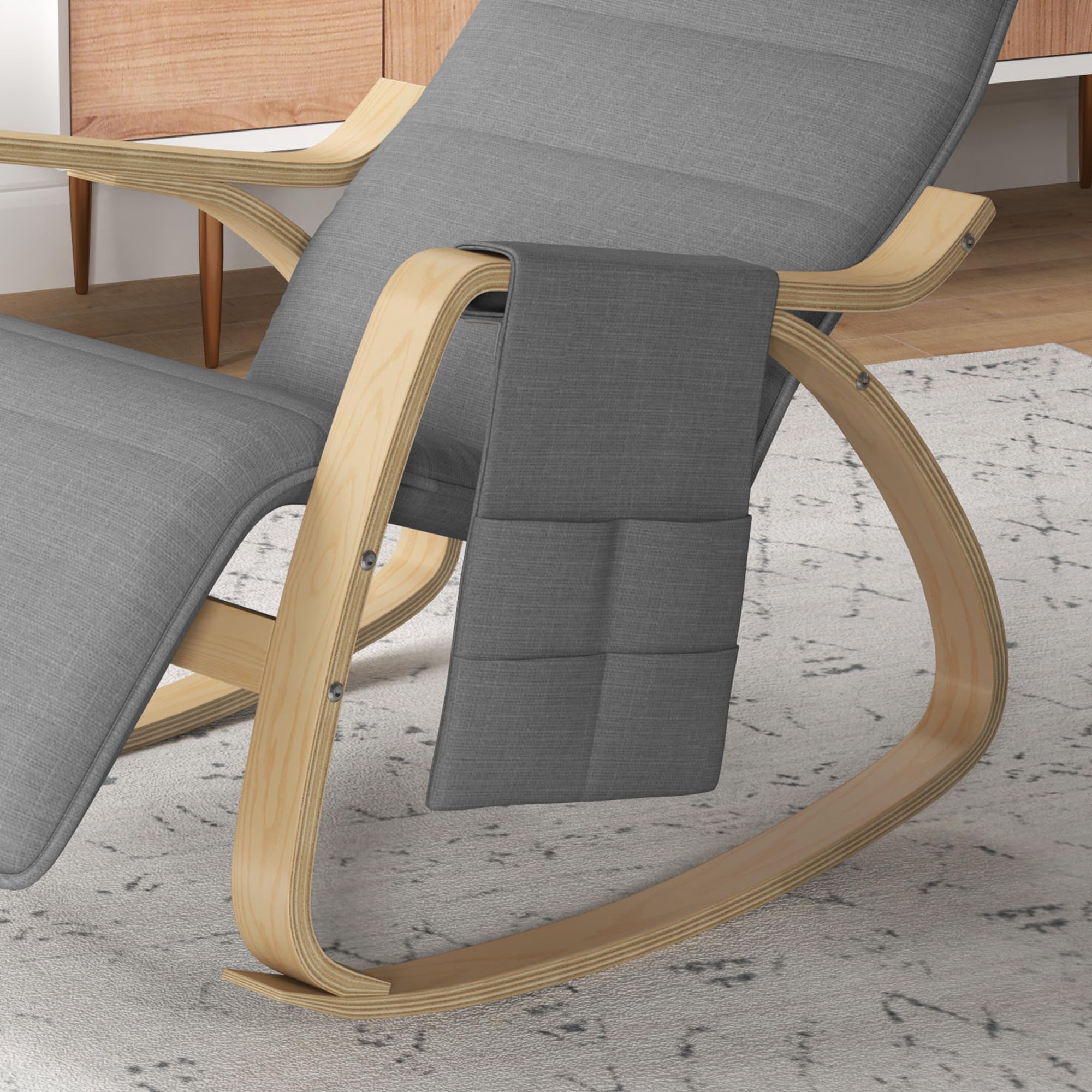 HOMCOM - Sillón basculante de Lactancia (67 x 110 x 91 cm), Color Gris