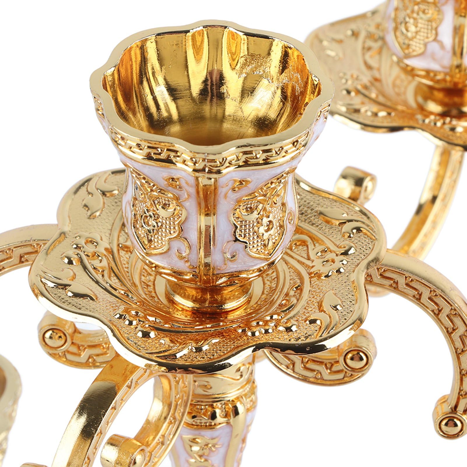 Kerzenhalter, Eleganter Retro-Kerzenleuchter mit Geprägtem Muster für Hochzeit, Heimdekoration, Legierung, 29,8 Unzen