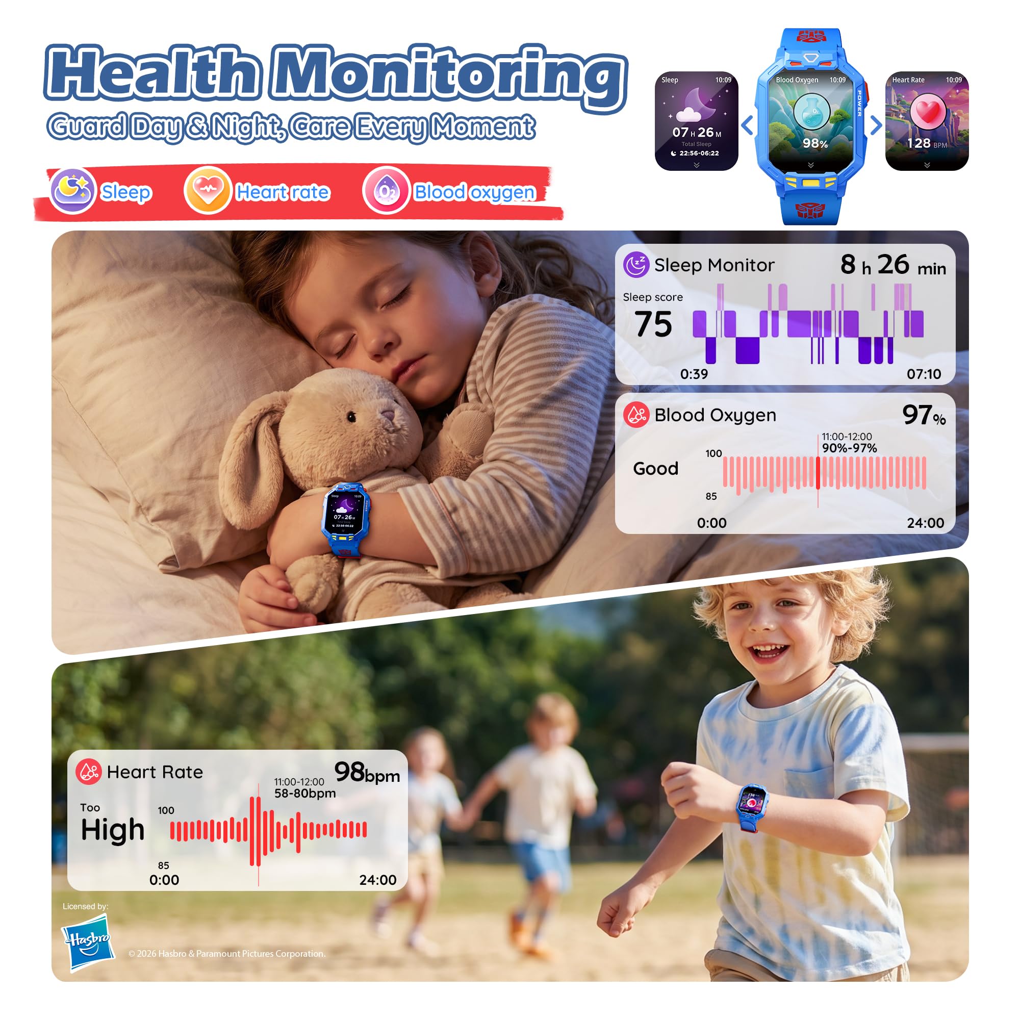 Transformers Kids Smart Watch for Ages 4-12, Music, Games & Learning Cards view 5