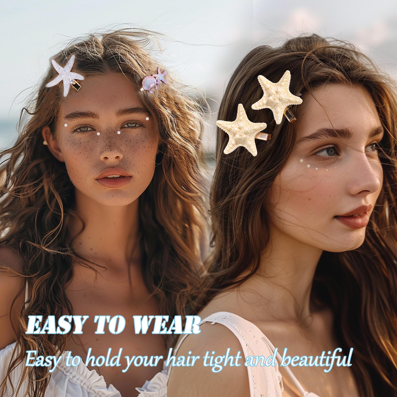 Amazon.com : Vodolo Seashell Hair Clip,6PCS Shell Pearl Starfish