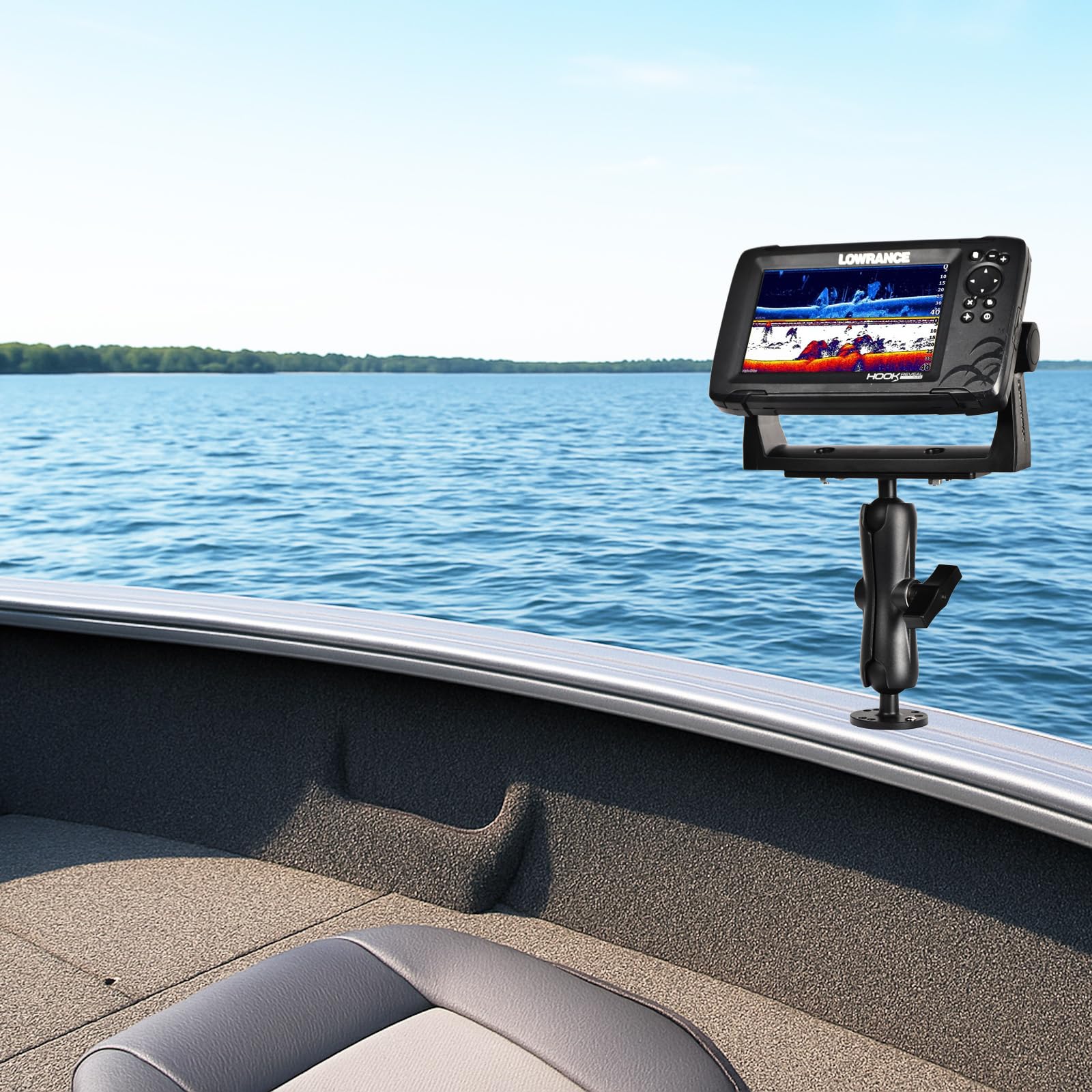 VAUBORTTI Aluminum Fish Finder Mount, Marine Electronic Mount for Boat, C Size 1.5