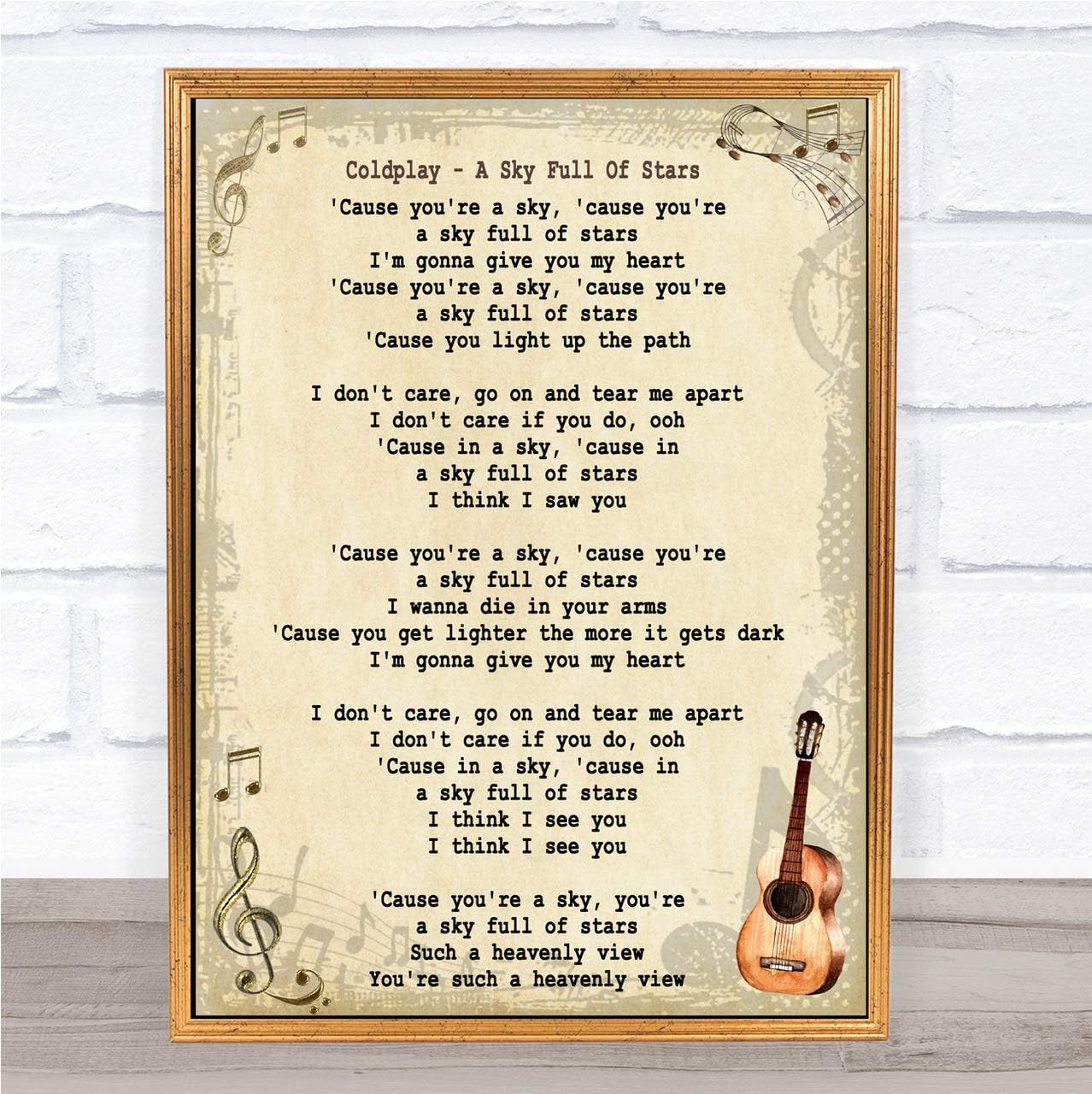Amazon Com A Sky Full Of Stars Vintage Song Lyric Art Music Quote Gift Poster Print Office Products Amazon Com A Sky Full Of Stars Vintage Song Lyric Art Music Quote Gift Poster Print Office Products