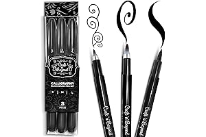 Calligraphy Brush Pens | Bundle of 3 Sizes for Hand Lettering and Art Creation