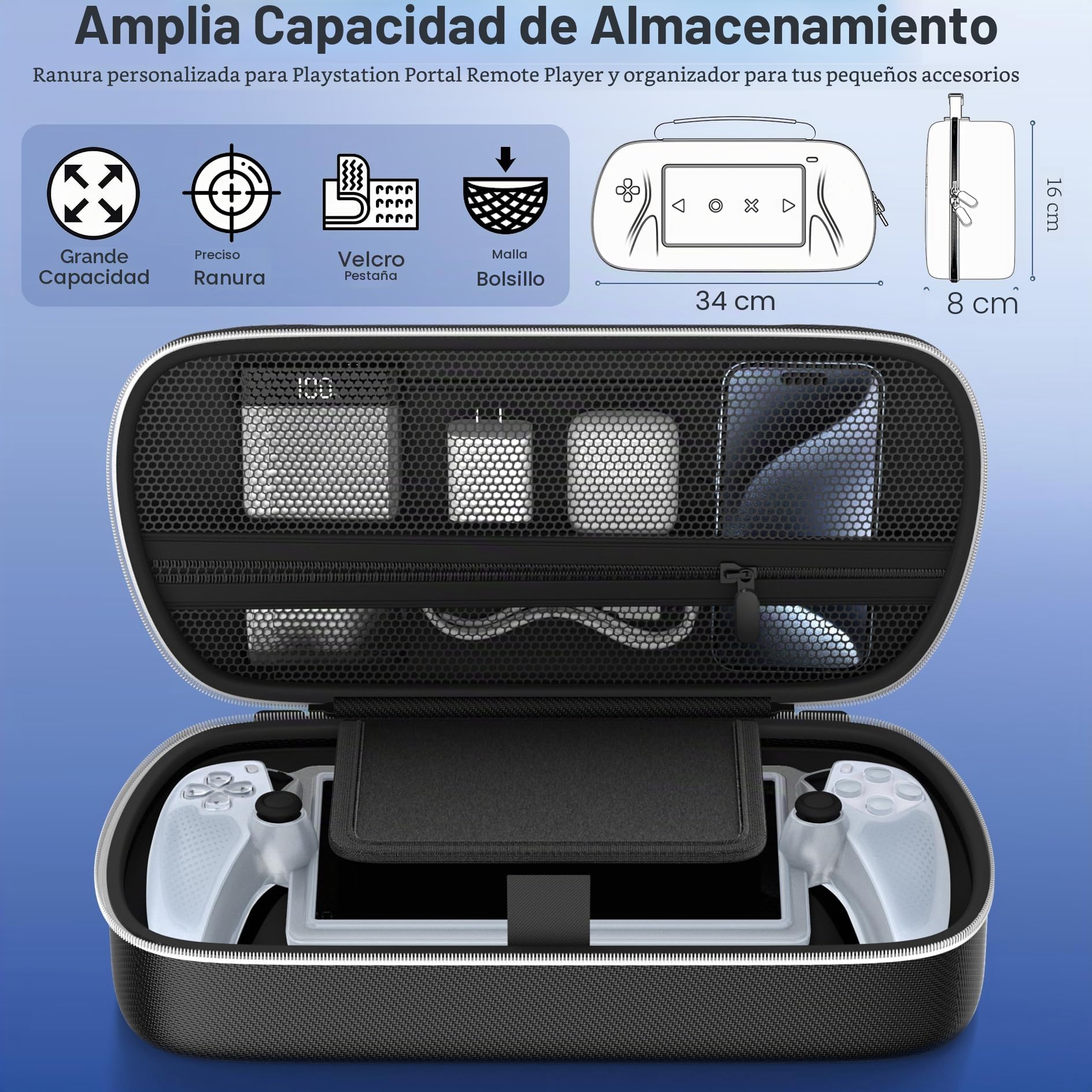 Tokluck 10 en 1 Set de Accesorios per PS Portal, Case per PlayStation Portal Remote con Funda Transparente, 2 Paquetes de Protector Pantalla de Cristal Templado & 4 Clips para el Pulgar