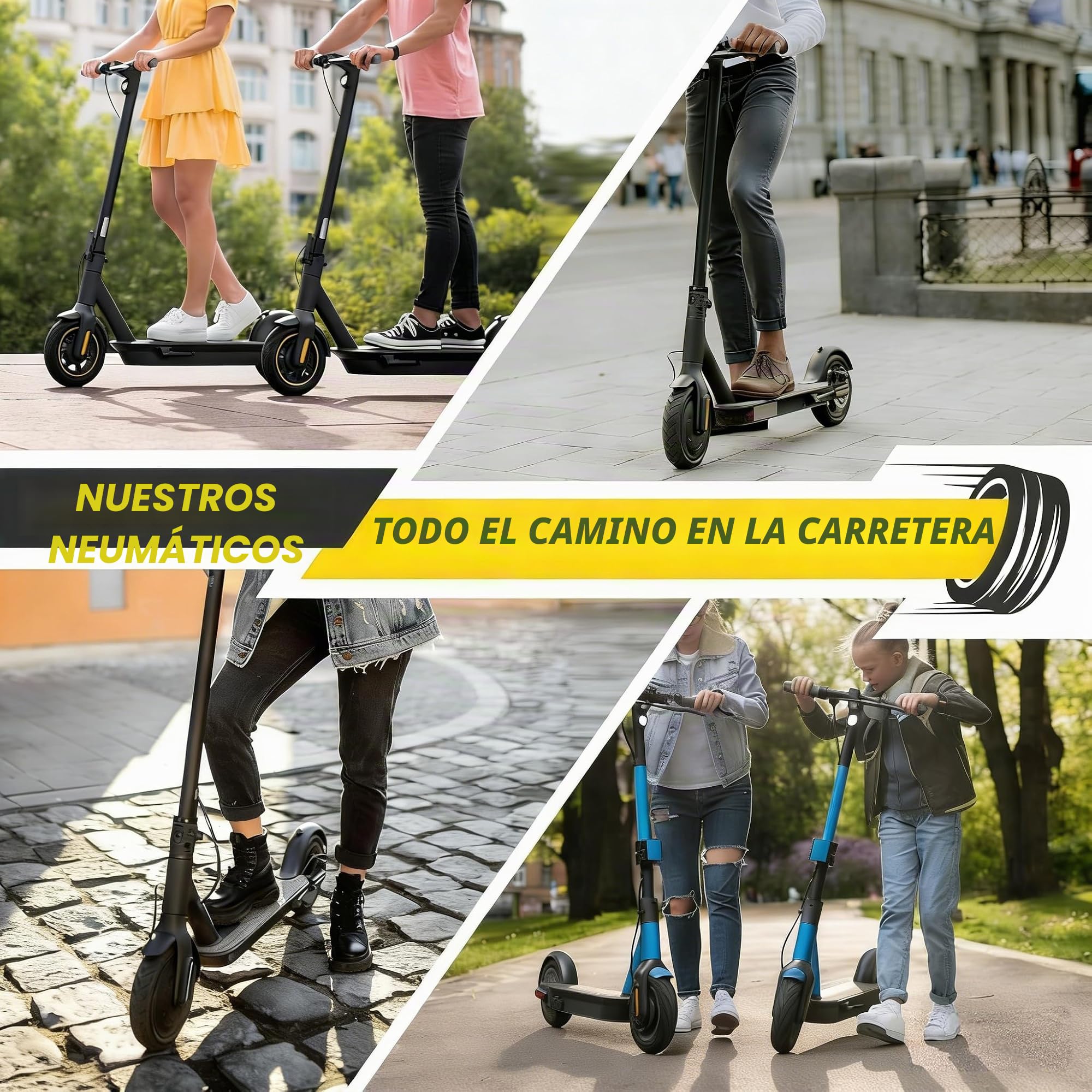 10x2,75-6,5 Ruedas Maciza para Patinete Electrico, 10 Pulgadas Neumáticos de Caucho Macizo Tubeless, Neumáticos de Repuesto Antipinchazo para Hitway H5/HB24/Hiboy Max3/Speedway 5 (2 PCS)