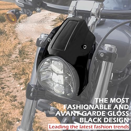 Miniatura 4 de Cubierta de carenado de faro negro brillante de aluminio para Harley Breakout, kit de cubierta de carenado de aluminio para Harley Davidson Softail