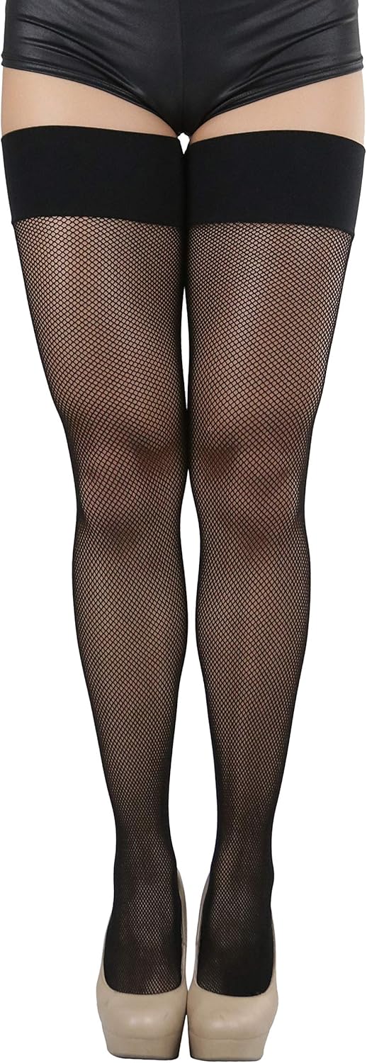 ToBeInStyle Womens Classic and Chic Micro Mesh Net Thigh High Stockings - Image 6