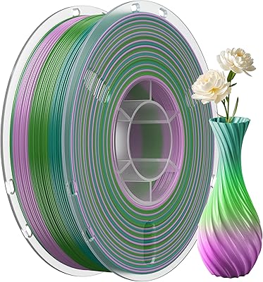 20 – 95A TPU 3D Printer Filament, 1.75mm Multicolor Rainbow TPU Filament,Color Change Flexible Soft 3D Printing Filament Blue Green Pink Gradient…
