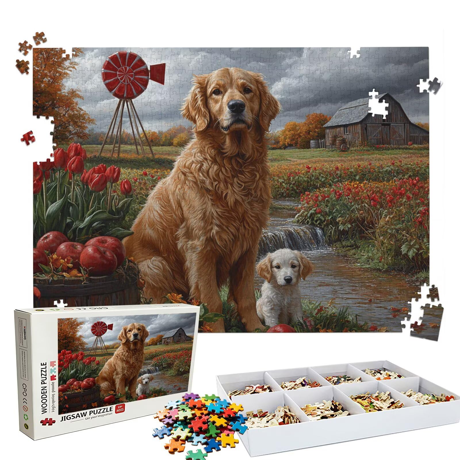 Puzzle 4000 Pezzi animale cane, Puzzle 4000 Pièces Challenge Impossible, Puzzles 141.5x87.5 cm Taglia Grande Adulti, Giochi Educativo per Famiglie, Regalo Puzzles Classici, Decorazioni Casa W3H-782