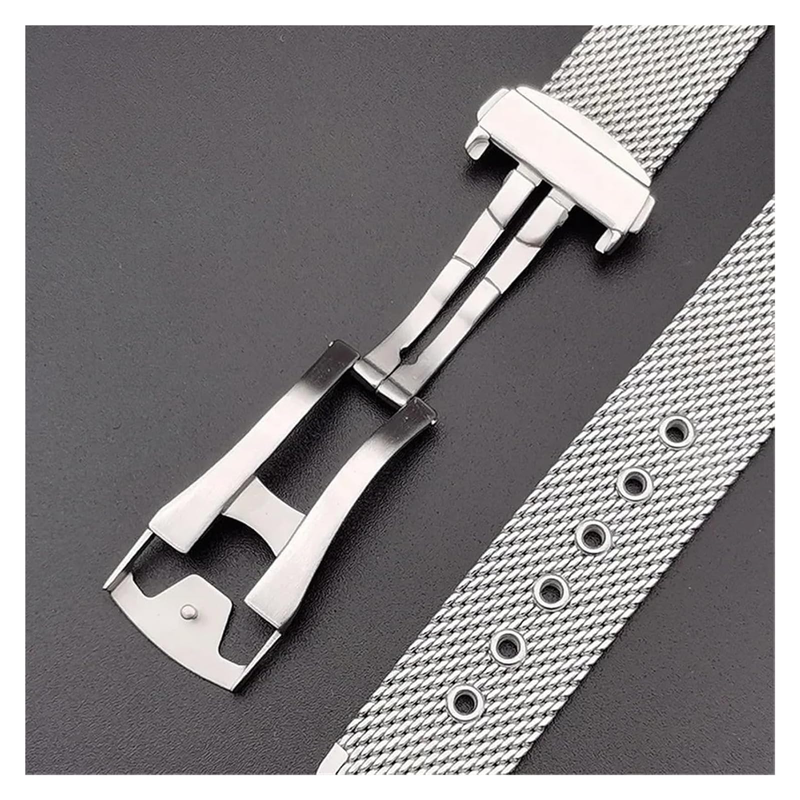 Metalowe Paski Do Zegarków, Pasek Ze Stali Nierdzewnej Z Siateczki 20 Mm/22 Mm, Uniwersalny, Męski, Damski, Metalowy Pasek Z Siateczki Do Zegarków Kwarcowych Lub Smartwatchy/Sier/22Mm