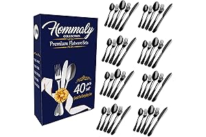 Sleek 40-Piece After Eight Black Silverware Set