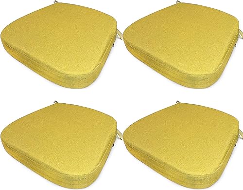 Miniatura 32 de Cojín para silla de comedor con lazos para sillas de comedor, almohadilla gruesa de espuma viscoelástica para silla de cocina, 17 x 16.5 x 1.5