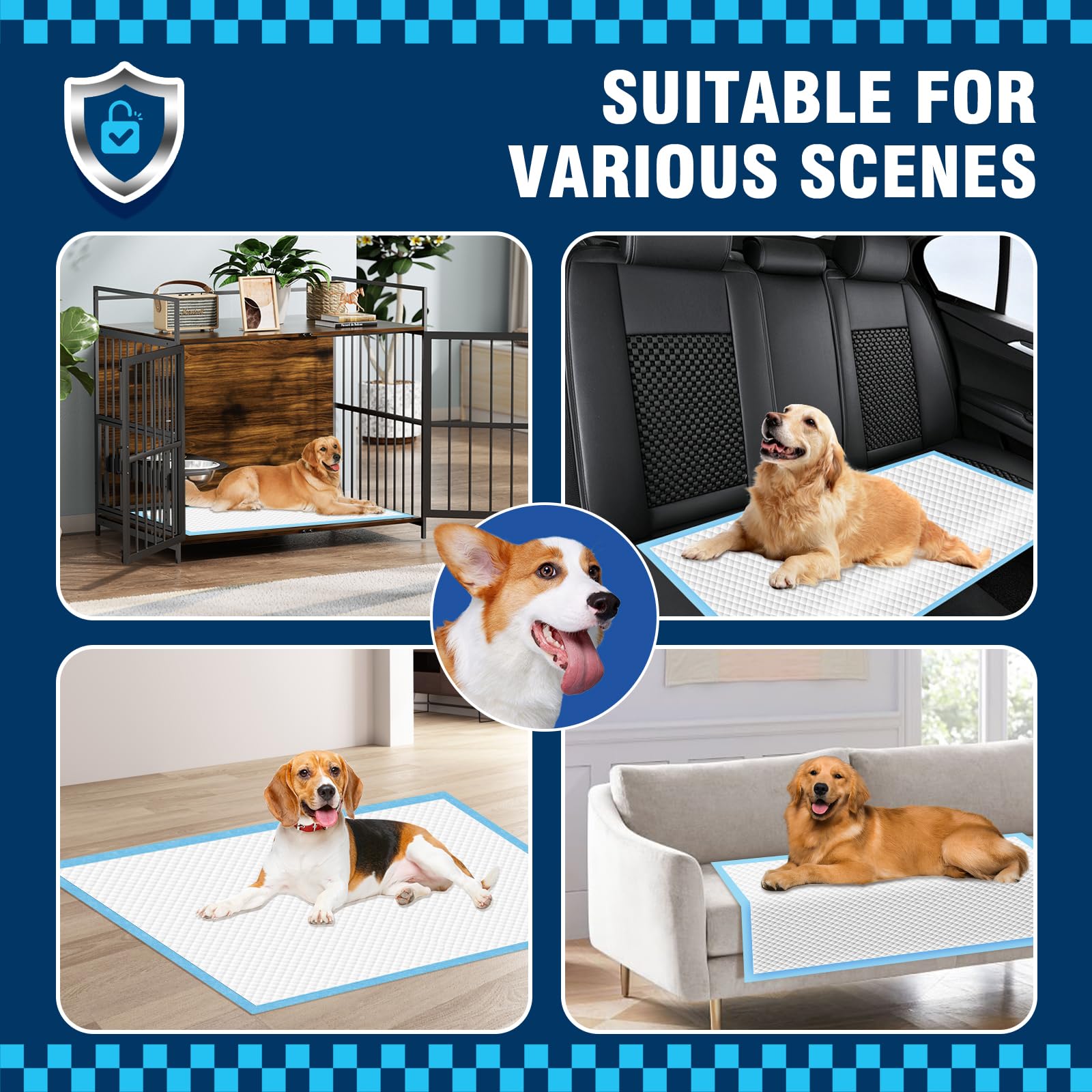 VJJ Almohadillas para orina de perro extra grandes de 30 x 36 pulgadas (50 unidades)
