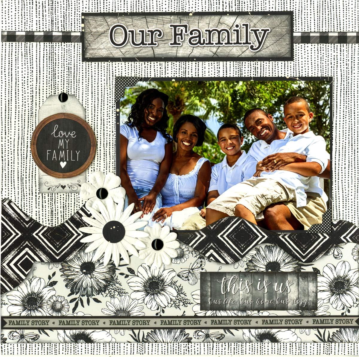 Reminisce Family Story Collection Scrapbook Kit Paper Crafts, Multi Color Palette : Toys & Games