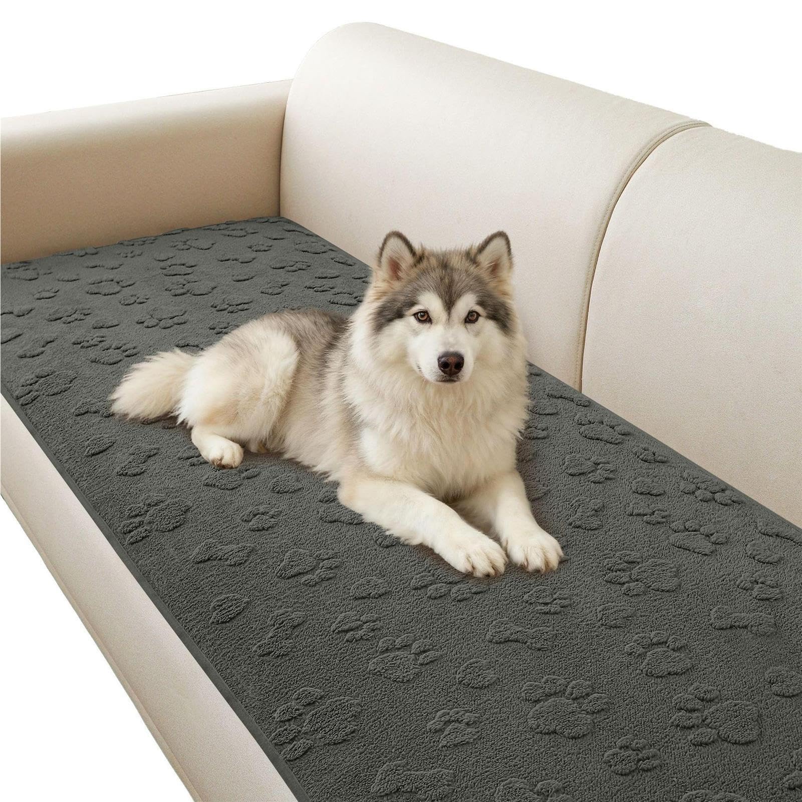 Housse D'accoudoir Antidérapante Lavable Motif Pattes pour Chien