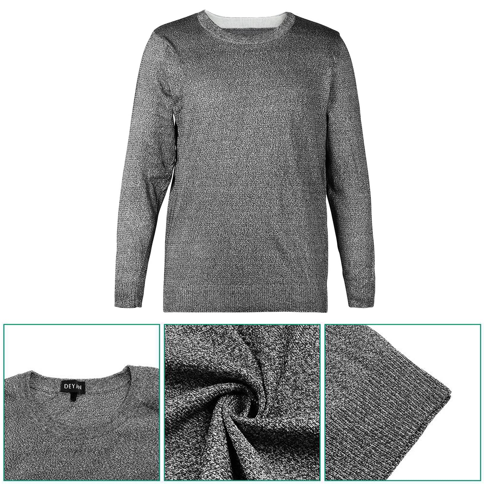 Ropa Anticorte Resistente a Cortes Equipo de Protección de Nivel 5 Cuello Redondo Manga Larga Chaleco de XL Camisa a Prueba de Puñaladas Cuchillo a Prueba de Motosierra Camisas