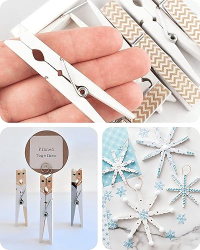 Vista 130 de Alfileres de ropa de madera para manualidades, pinzas de cierre de agarre fuerte, clips de ropa de madera de abedul, pinzas de ropa para colgar