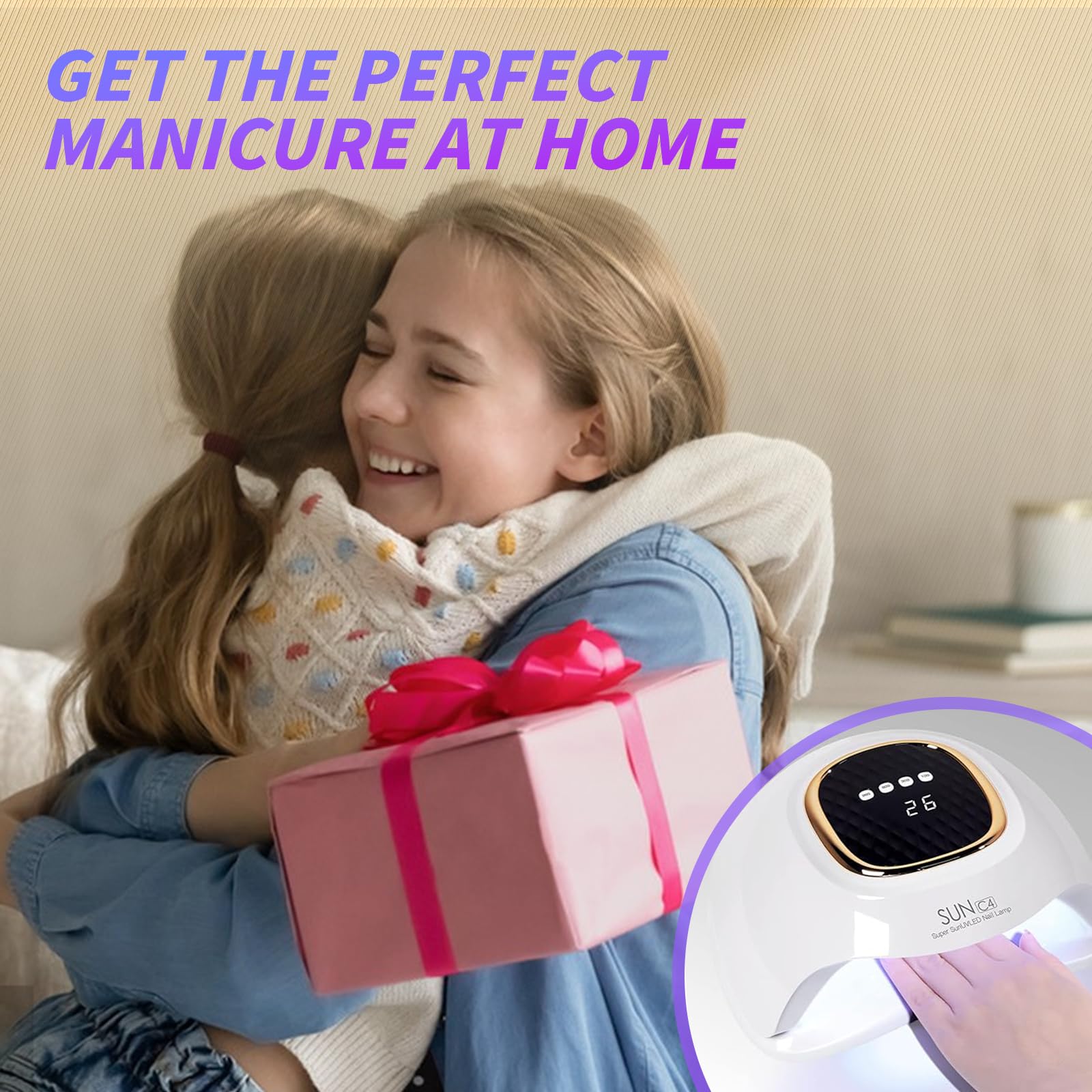 Lampada per unghie UV LED da 248 W, lampada per unghie in gel UV con 63 perle, sensore automatico e 4 impostazioni del timer, perfetta per casa e salone (C4)