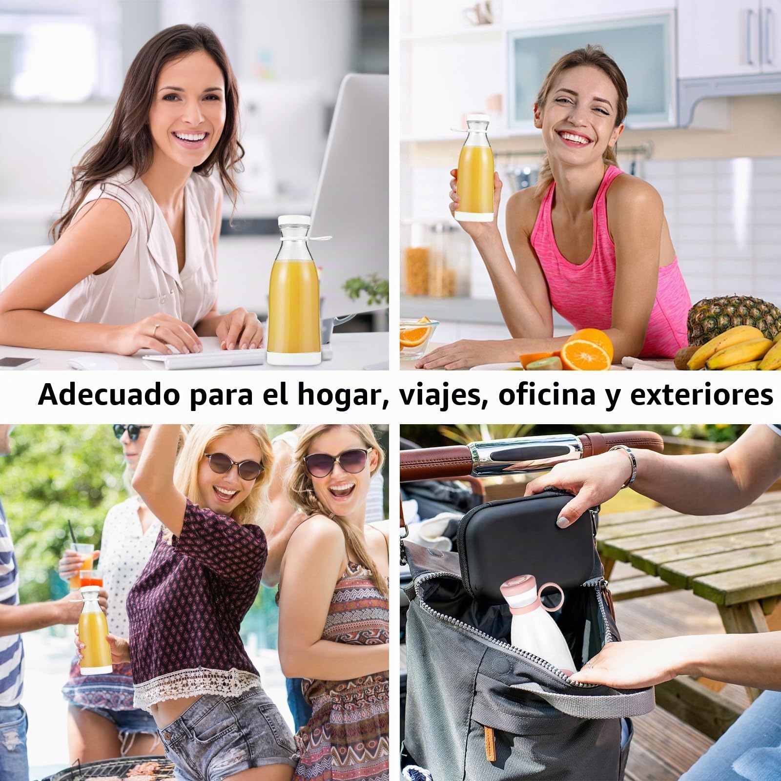 Licuadora portátil, batidora portátil, licuadora de frutas sin cables, mini exprimidor eléctrico de 420ml, mini licuadora para batidos, limpieza automática, licuadora para smoothies, jugos y batidos
