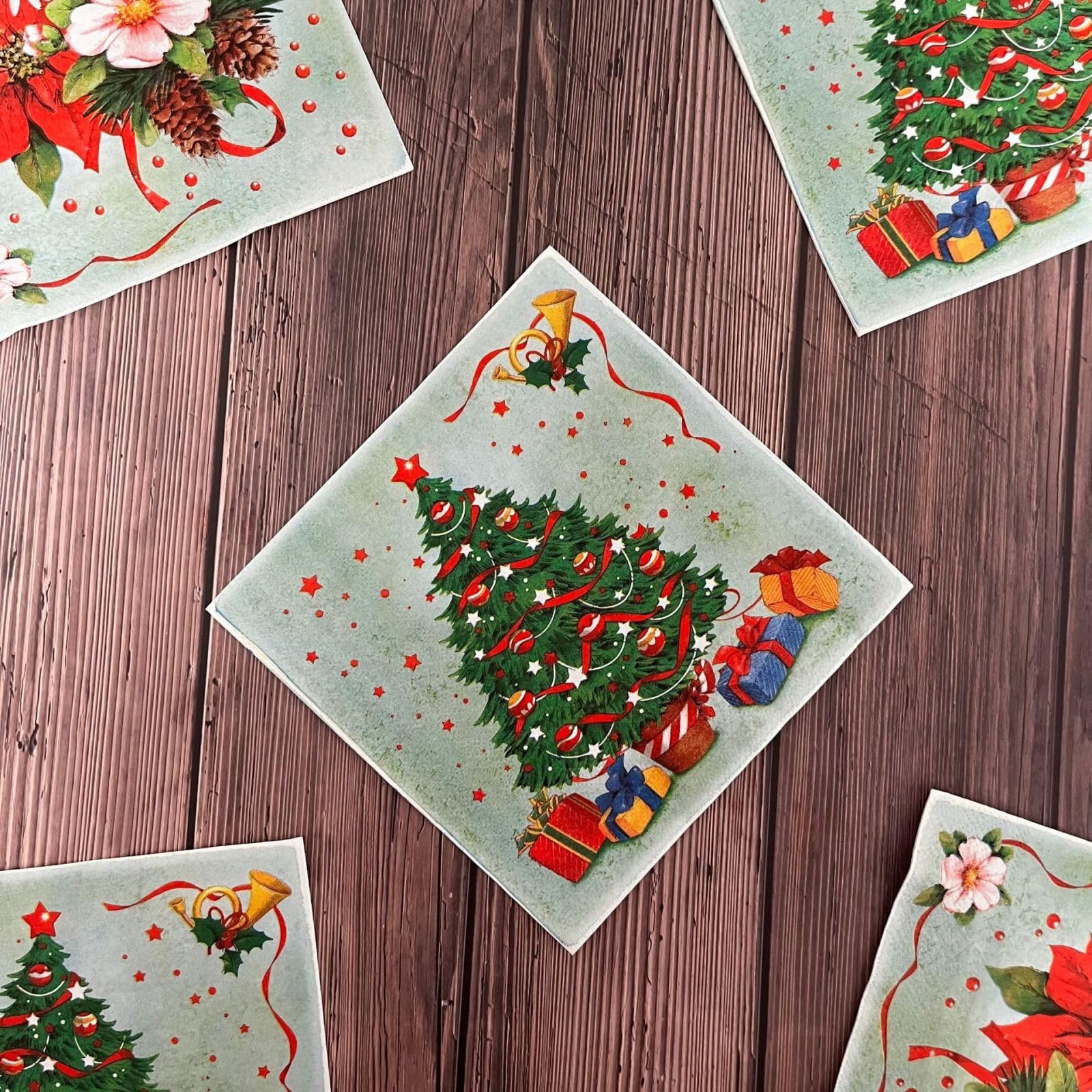 Servietten Grüner Baum Gold Happy Birthday Servietten Hochzeit Geburtstag Kindergeburtstag Cocktailservietten Party Geburtstagsservietten Servierten Disposable Napkins Pack of 20(33x33cm)