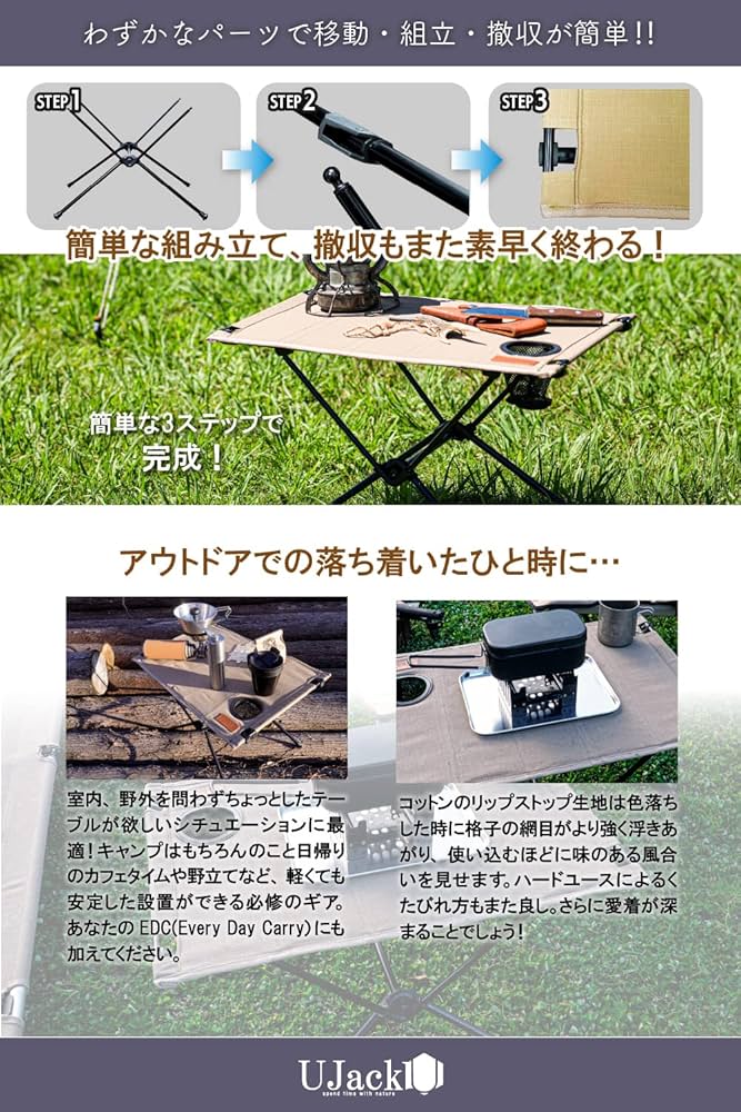 Amazon.co.jp: UJack(ユージャック) 難燃 TC テーブル 撥水/防