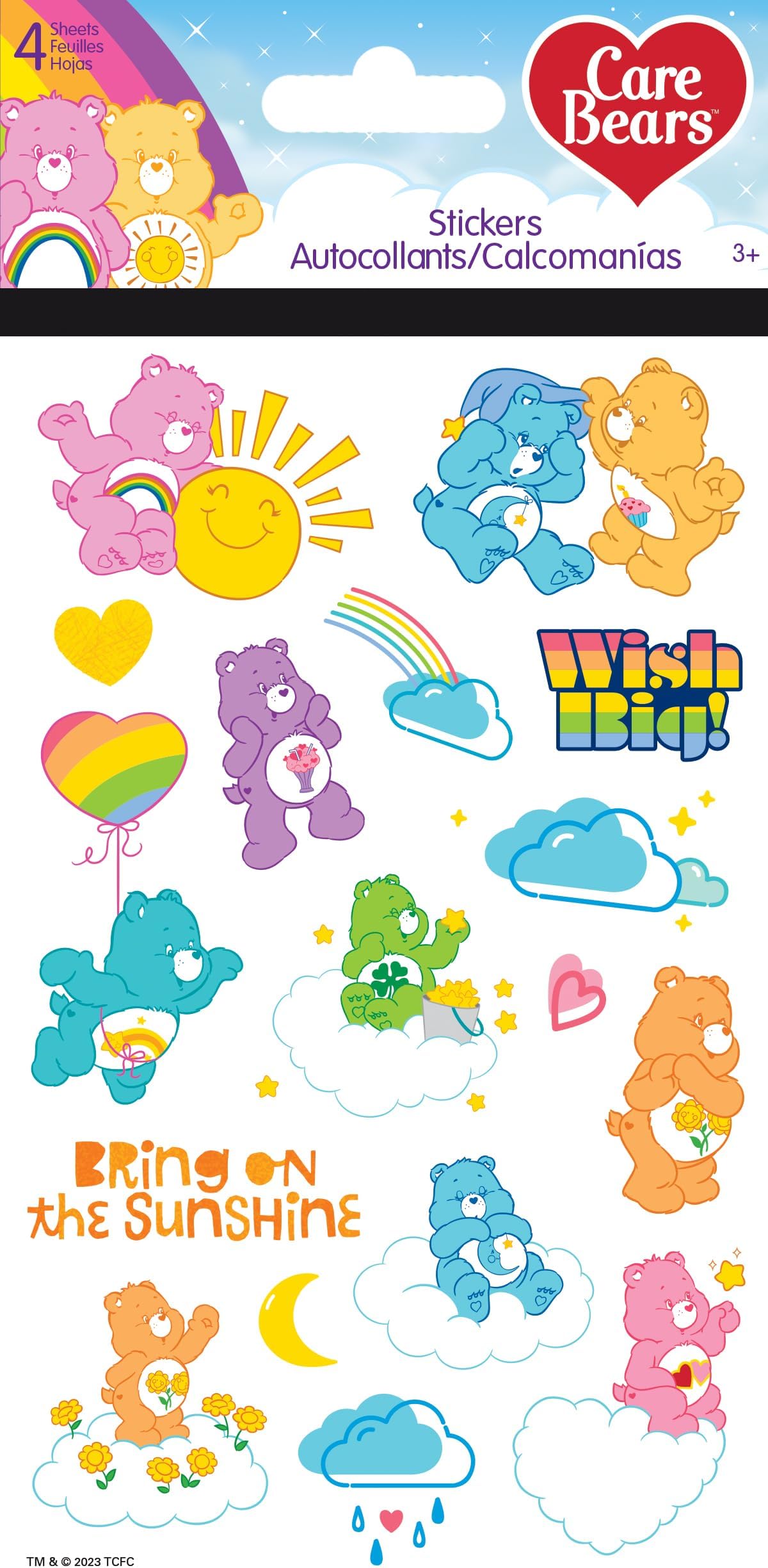 Care Bears - Standard 4 Sheet Stickers Standard Stickers - 4 Sheet