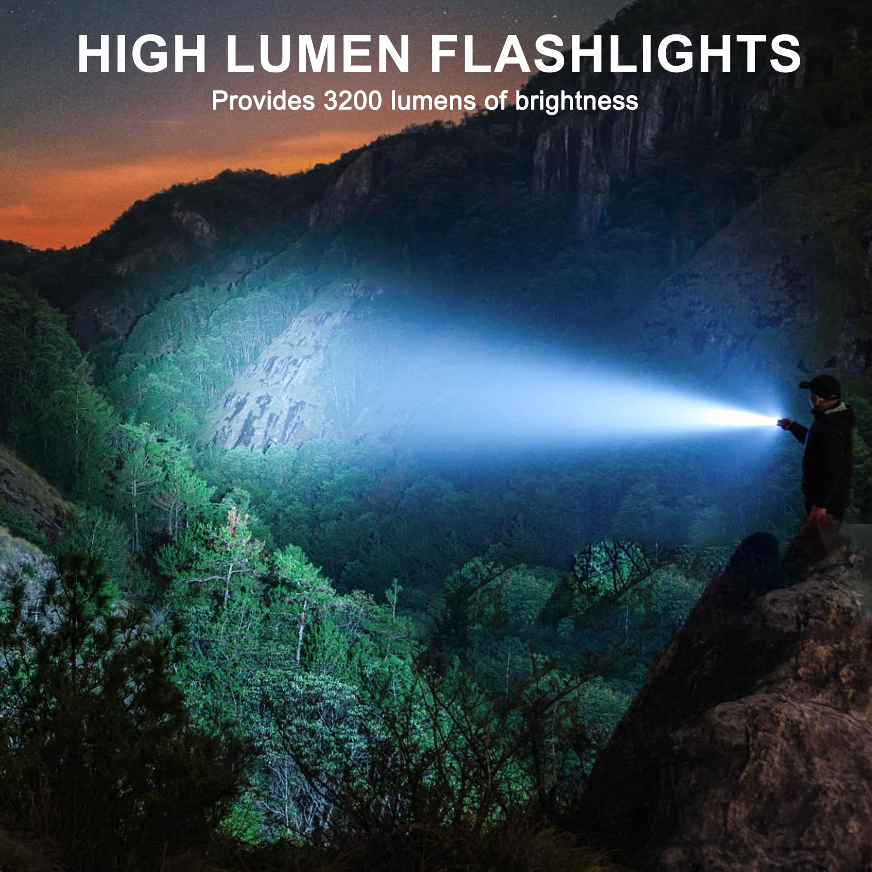 Siuyiu 3200 Lumens Rechargeable Torch, 11 Modes Led Super Bright Torches, Camping Torch - Image 2