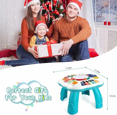 Miniatura 6 de Juguetes para bebés y niños pequeños, centro de actividades para bebés de 6 a 12 a 18 meses, juguetes de mesa musical de aprendizaje para niños de