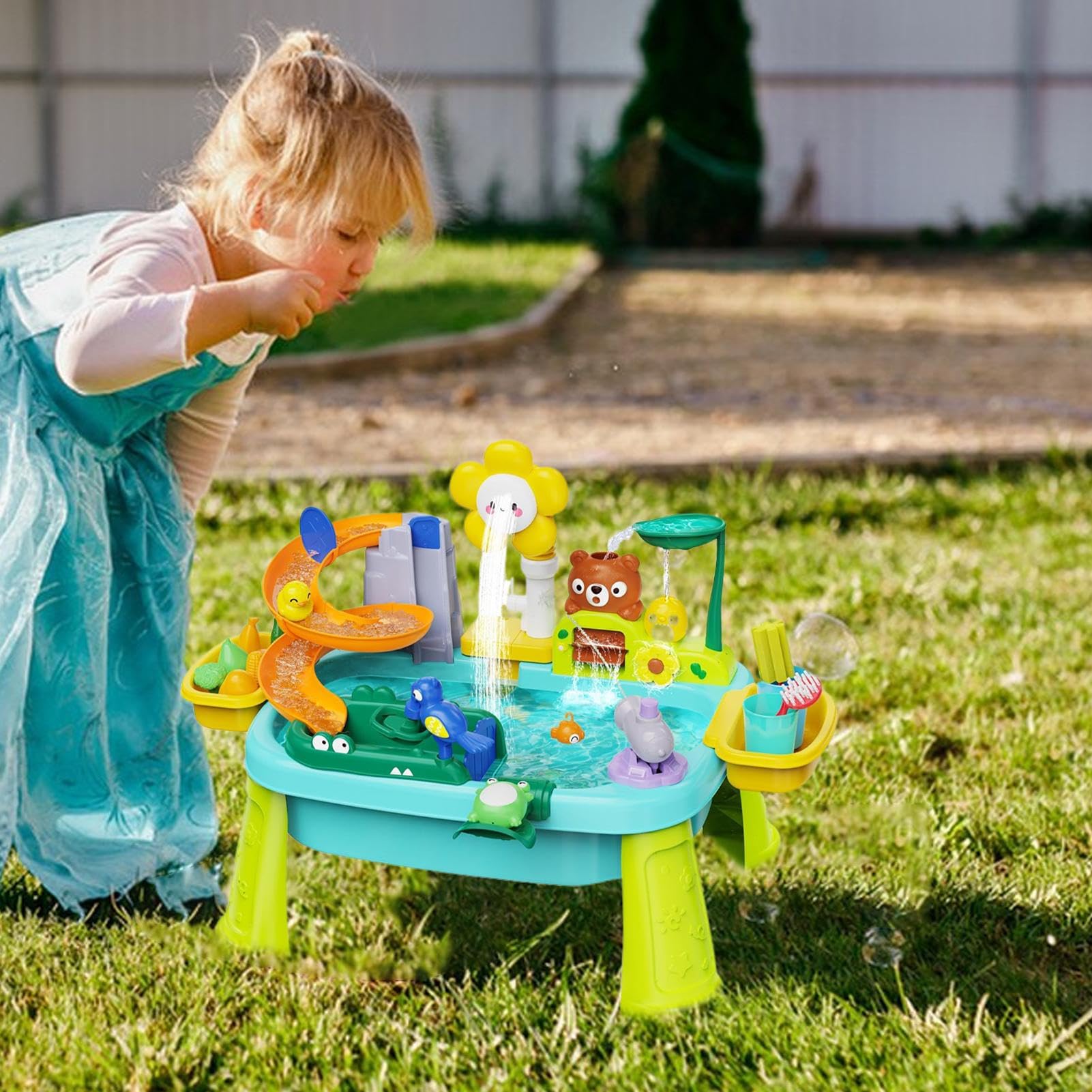 Tavolo Gioco Acqua Per Bambini, Giocattolo Con Pompa Elettrica, Tavolo Acqua E Sabbia, Per Area Di Gioco Interna & Esterna